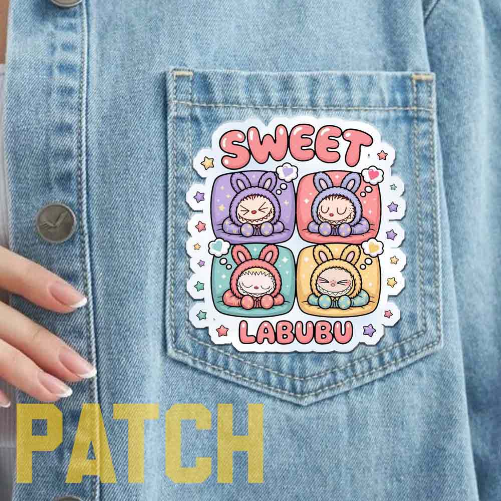 برچسب پارچه ای لباس طرح Labubu کد04